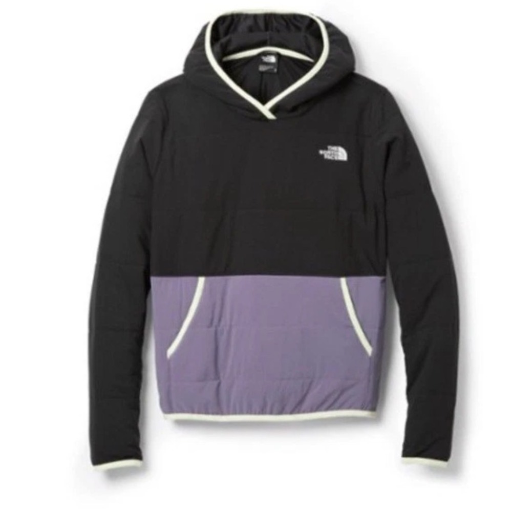 The North Face Mountain Sweatshirt Pullover Black Purple Quilted Hoodie M